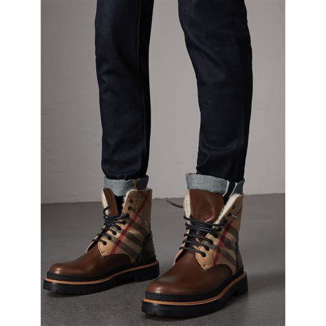 burberry shearling boots men